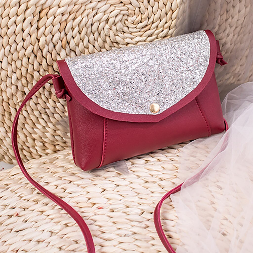 Frauen Pailletten Kette Handtasche Abend Tasche PU Leder Schulter Tasche Kleine Klappe Umhängetaschen für Frauen Bote Taschen