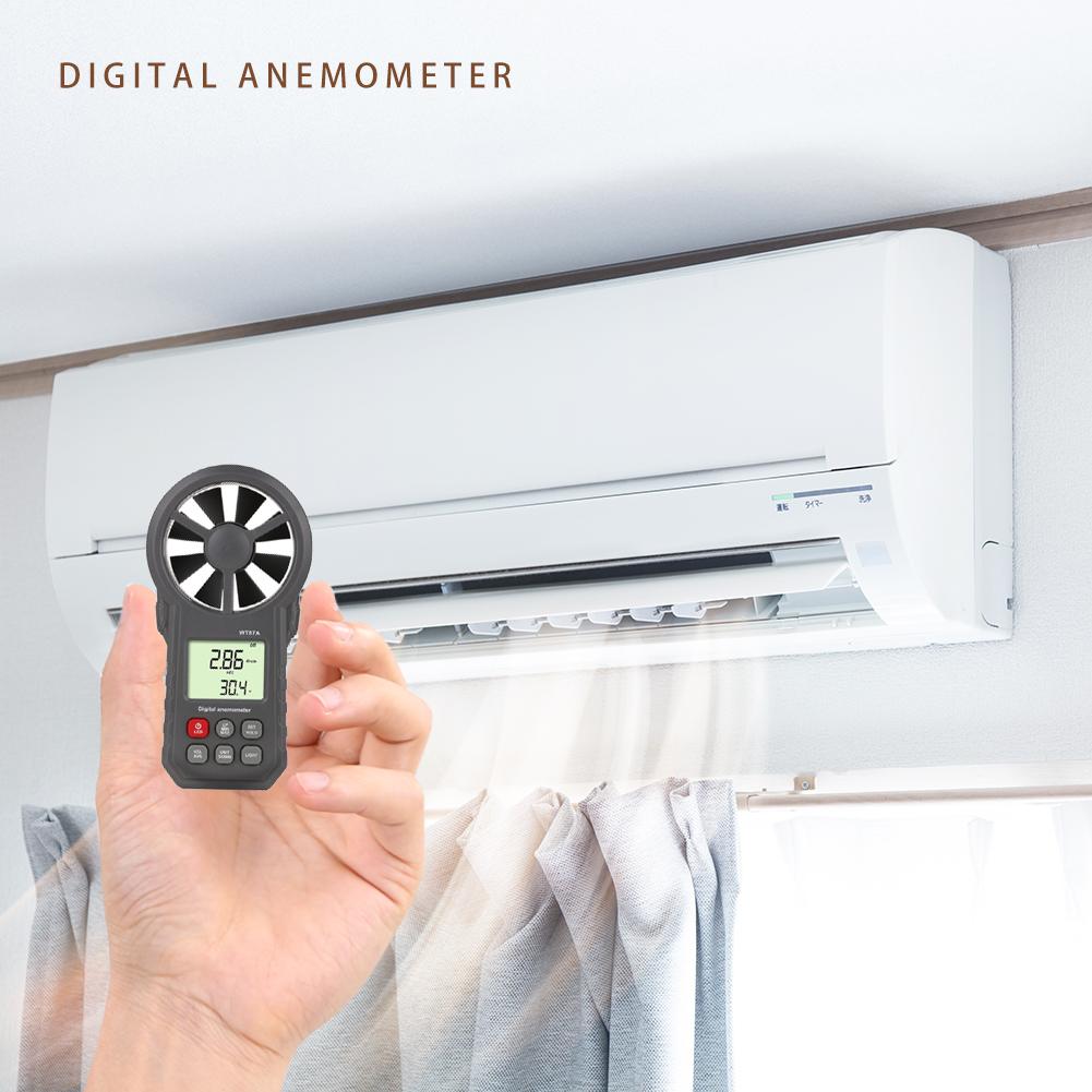 Handheld Anemometer Thermometer Pocket Dual-use Wind Speed Gauge Meter Backlight Digital Handheld Measuring Instruments