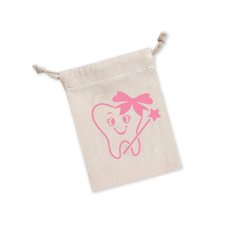 Sac à dents pour enfants garçons et filles, boîte souvenir, fournitures de remise de diplôme d'anniversaire, Assistant de dentiste et d'hygiène pour écoliers: pink / 10x14cm