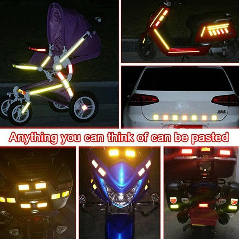 Car Reflective Strap Safety Warning Sticker Vehicles Roll Tape Warning Safety Truck Motorcycle Reminder Sticker Reflecti K3F4