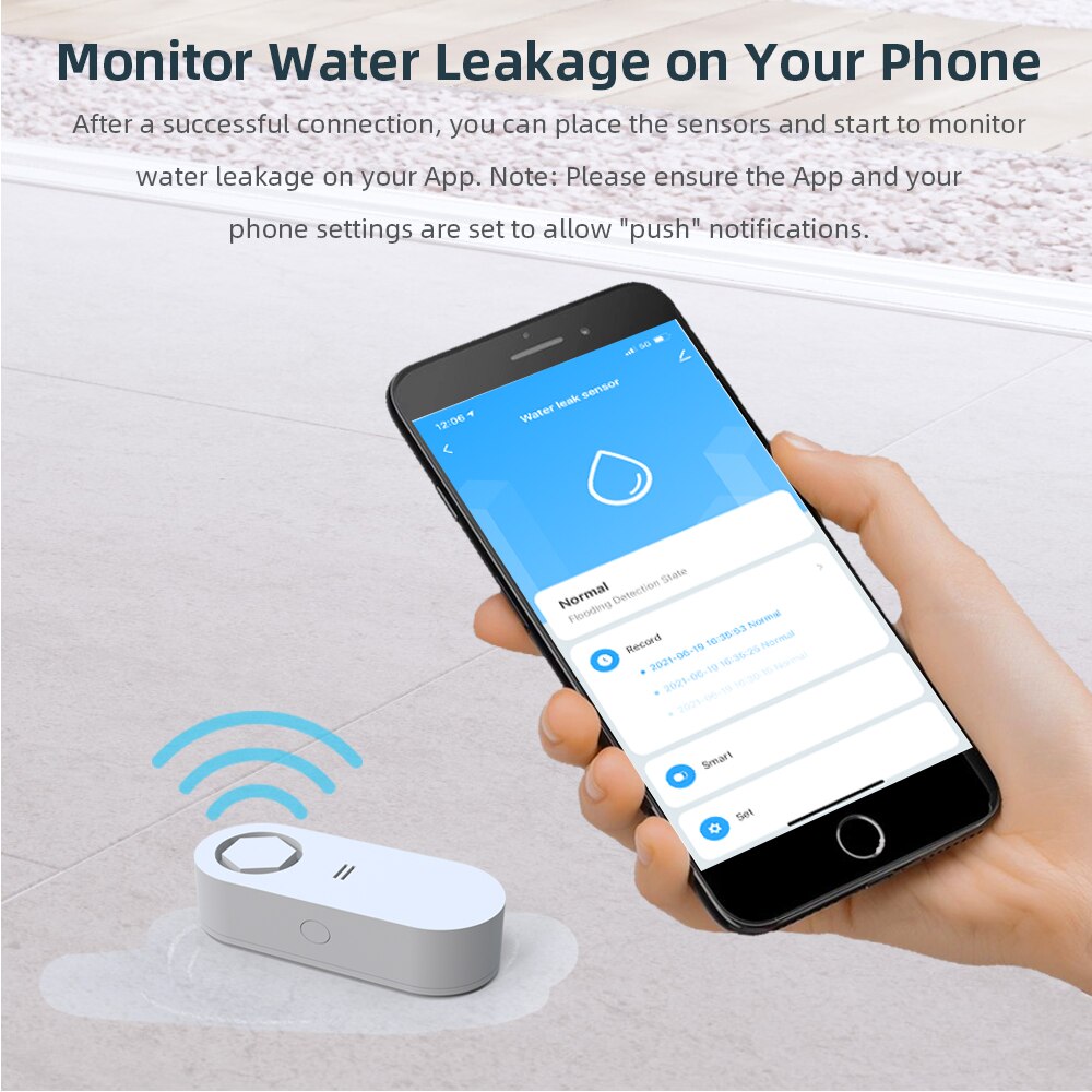 Tuya WiFi alarme fuite d&#39;eau 120DB bip sirène détecteur inondation protection contre les fuites d&#39;eau ensemble scène intelligente avec contrôleur de vanne intelligent