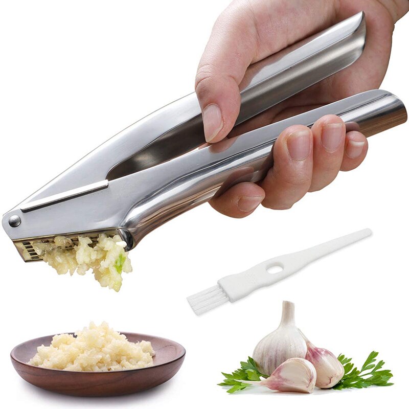 De Metal de la prensa de ajo molino trituradora, picadora Presser cortador rallador de exprimidor con gran utensilios de cocina con mango