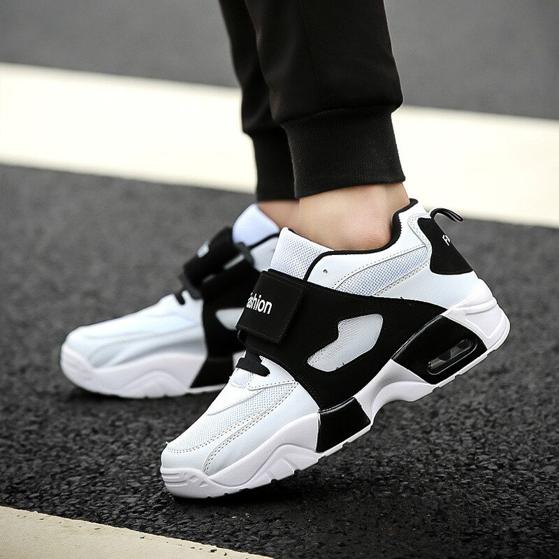 Herenschoenen kleurrijke herensneakers ademende heren dikke schoenen sneakers straatmode herenschoenen: Wit / 7