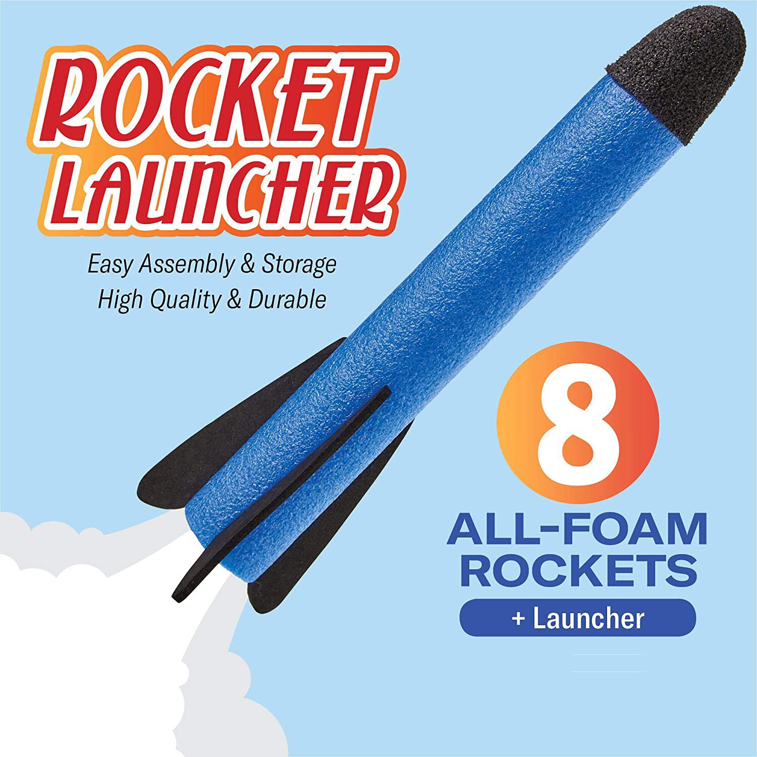 Speelgoed Rocket Launcher Voor Kids Schiet Tot 100 Voeten 8 Kleurrijke Schuim Raketten En Stevige Launcher Stand Met Voet launch Pad