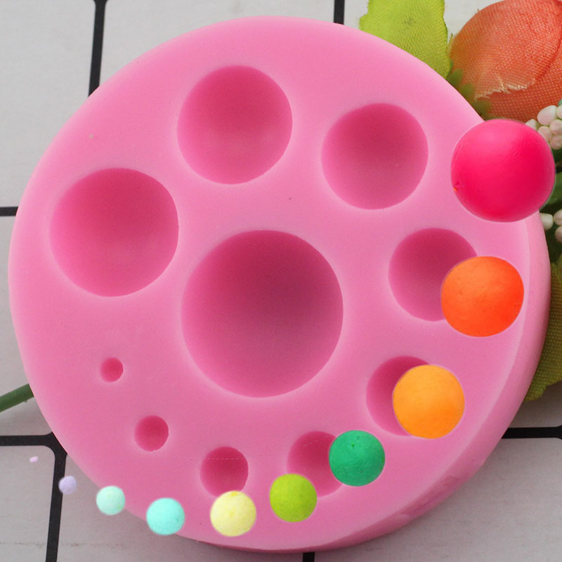3D Halve Cirkel Kraal Siliconen Fondant Mold Cake Decorating Bakken Mallen Suikerpasta Gereedschappen DIY Chocloate Klei Border Craft Mold