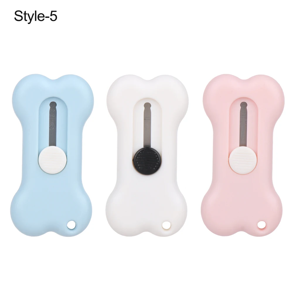 Mini cuchillo utilitario portátil con forma de pata de gato rosa, cortador retráctil, abridor de sobres, herramienta de corte de papel, suministros escolares y de oficina, 1 unidad: Morado