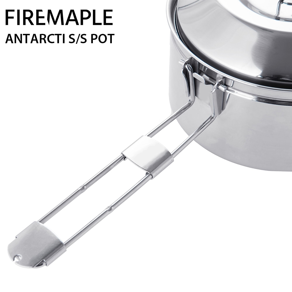 Fire Maple Antarcti S304 Stainless Steel Cooking Pot Outdoor Foldable Camping Cookware 1L 402g