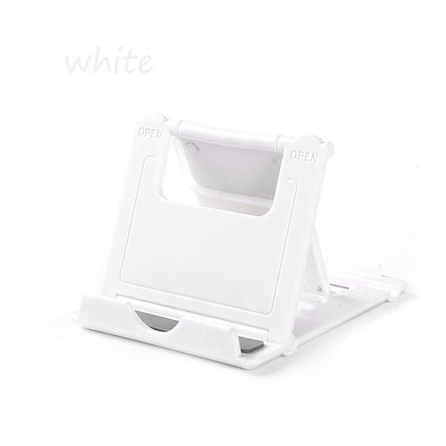 Mobile Phone Holder Table Desktop Stand Plastic Desk Mount Candy Color Mini Portable Holder Universal Bracket For Smartphone: White