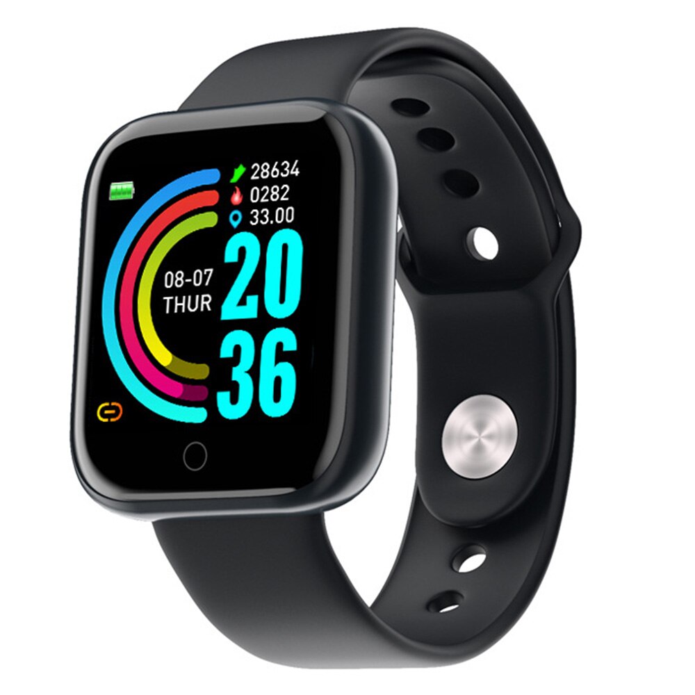 nouvelle montre intelligente fréquence cardiaque moniteur de pression artérielle hommes femmes Sport Tracker Smartwatch pour Android IOS téléphone Mobile: Black