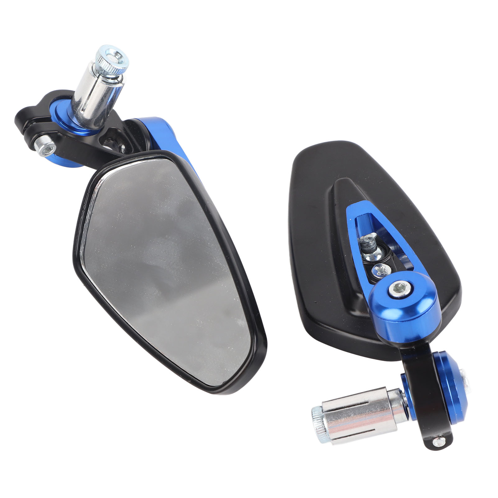 Universele Motorfiets Aluminium 7/8 "22Mm Bar Kant Achteruitkijkspiegels Rood En Blauw: Donkergrijs