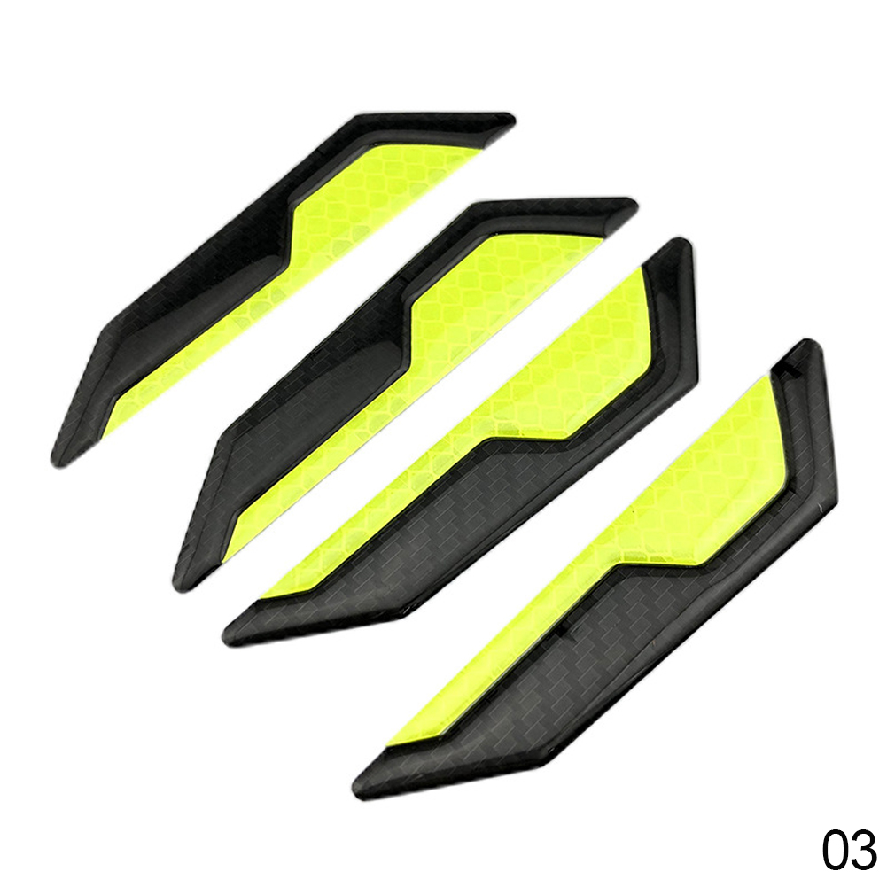 4 Uds. Pegatinas anticolisión para puerta de coche, pegatinas para el cuerpo, pegatinas de advertencia reflectantes, decorativas, resistentes a los arañazos, universales modificadas: green