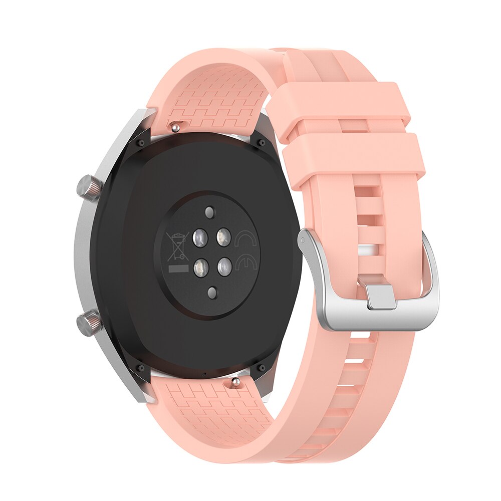 Sport silikone urbånd 22mm til huawei ur gt aktiv / klassisk ære magi hurtig frigivelse armbåndsrem til smart ur: Lyserød