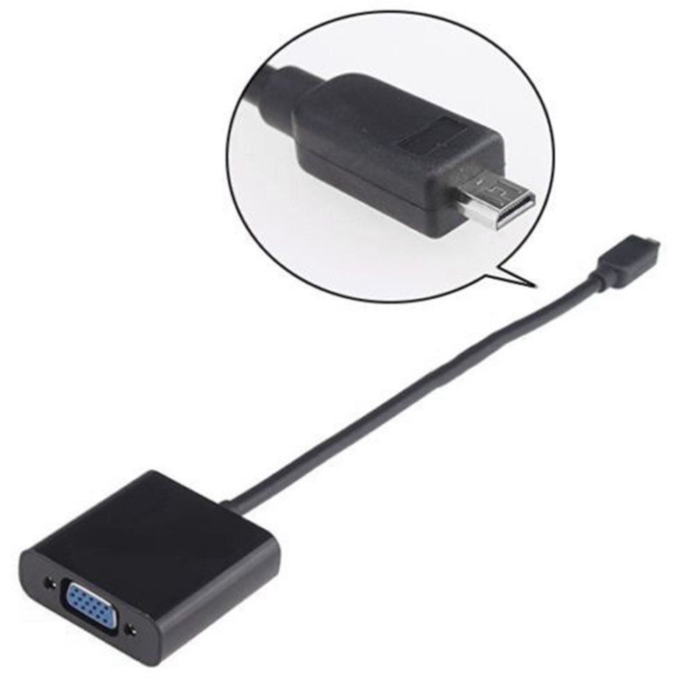 1080P Micro HDMI to VGA Female Video Cable Converter Adapter for PC Laptop Black Digital Adapter