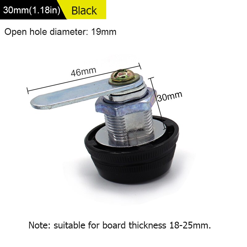 WHDT 3 digit security combination mailbox password coded lock zinc alloy cam lock locker for cabinet drawer storage unit: 30mm black