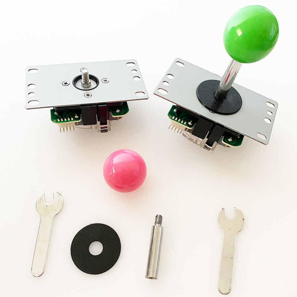 Sanwa-mando para consola de videojuegos, caja de Juego de 2 piezas, joystick, arcade,: 2- pink-green stick