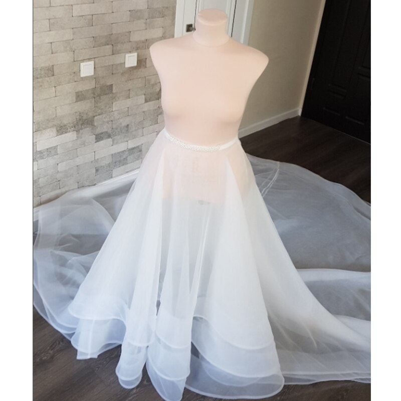 Organza Hochzeit Überrock Braut Trennt Rock Abnehmbare Hochzeit Zug Lange Tailing 3 Schichten Für Elegante Braut Zubehör