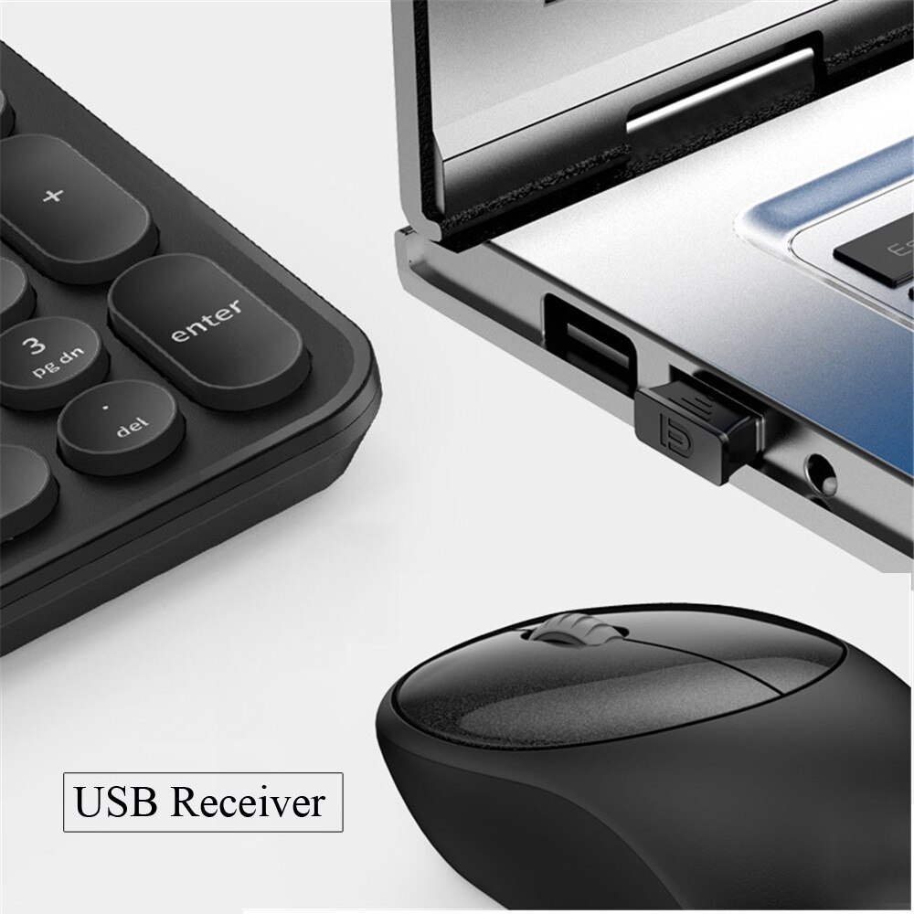 Kvinder kontor trådløst tastatur mus combo sød lyserød rund keycaps tastatur 1600 dpi optisk musedragt til asus acer hp lenovo