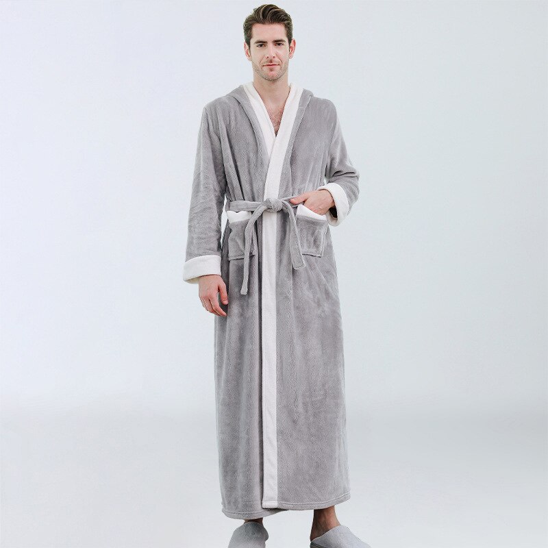 Mannen Kimono Gewaad Japanse Winter Pyjama Pluche Verlengd Sjaal Badjas Home Kleding Lange Mouwen Gewaden Jas Mannelijke Hombre
