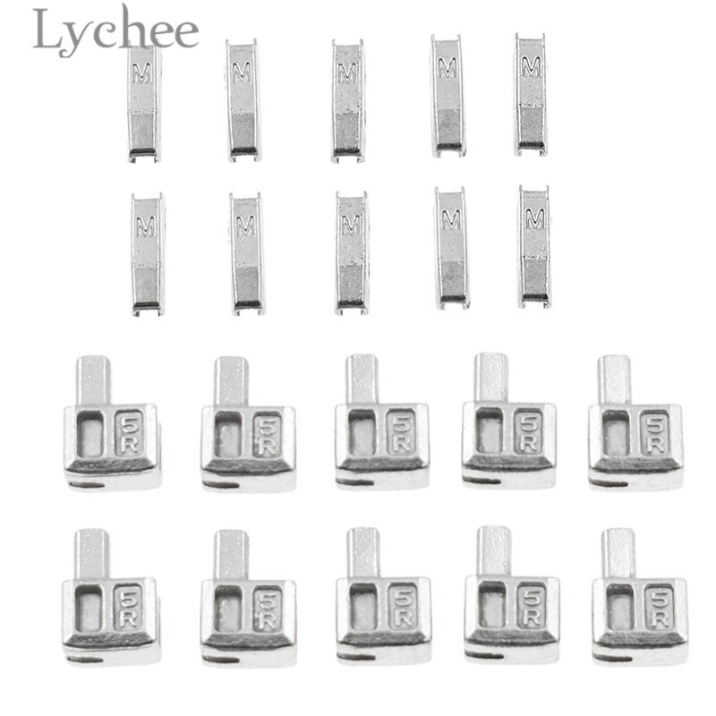 Lychee Life 10 Sets Metal Repair Zipper Stopper Open End Zipper Stopper DIY Sewing Zipper Accessories for Clothes: 1