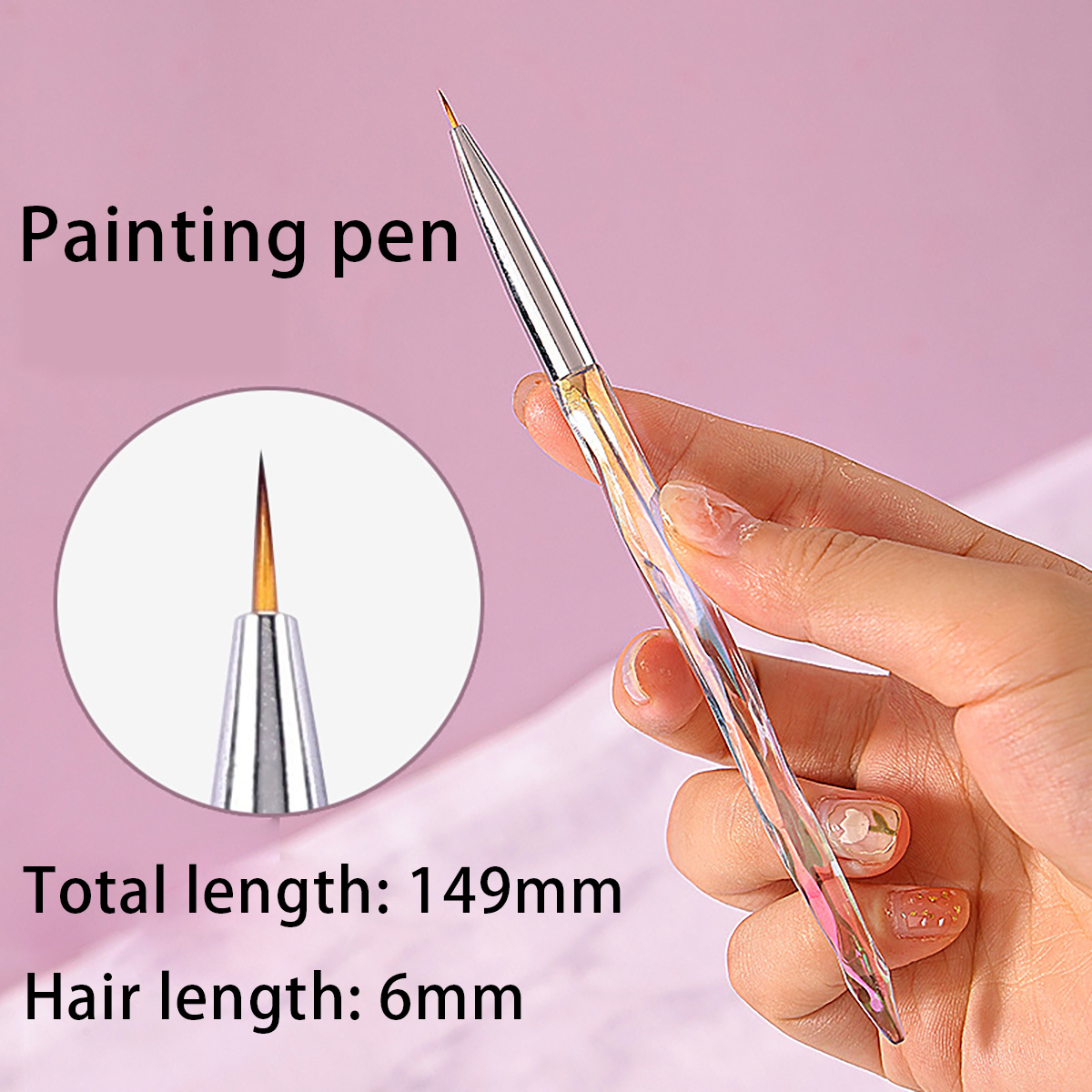 Juego de pinceles para uñas, herramientas de fototerapia, pinceles para pintar, dibujar y mejorar las uñas, Gel Uv, 8 unidades: Verde claro