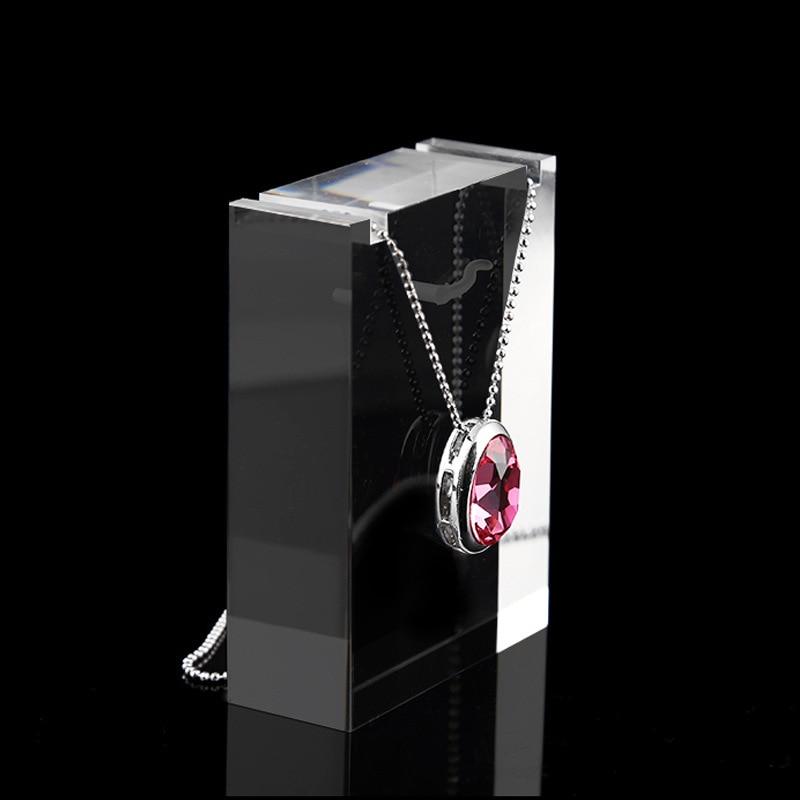 Naszyjnik ekspozytor robić wisiorków stojak przezroczysty masywny akryl łańcuszek biżuteria prezentujący uchwyt na półkę wisiorek zdjęcie rekwizytu półka