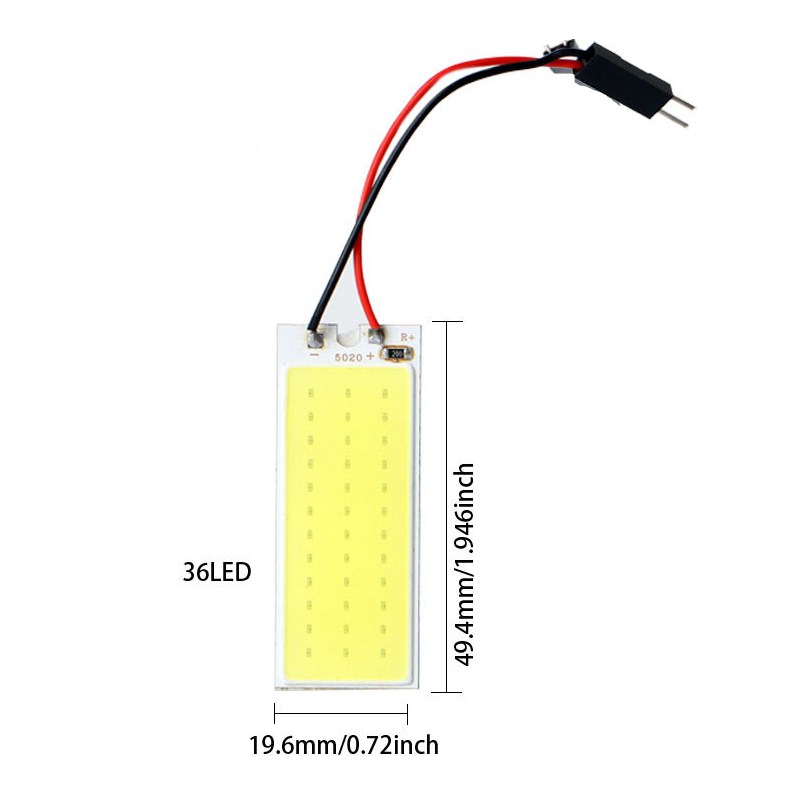 4/8 Uds accesorios de Interior de coche 18/24/48 SMD T10 4W 12V COB Panel Interior de coche luces LED bombilla de lámpara luz de techo de coche Panel de coche: Cristal azul / 3.000 K