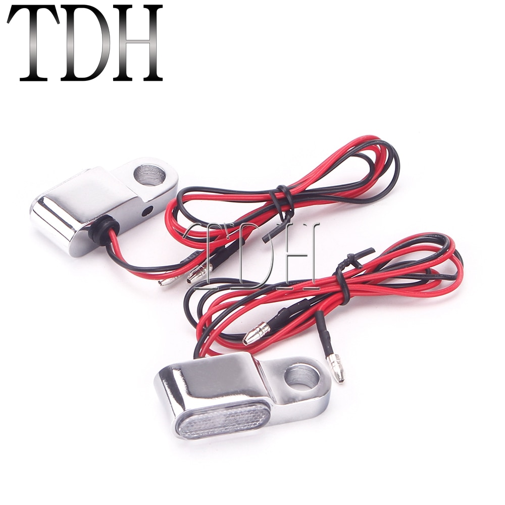 1 Pair Mini Cafe Racer Motorcycle LED Turn Signal Indicators Light Amber Blinker Running Lamp For Harley Sportster Dyna Softail