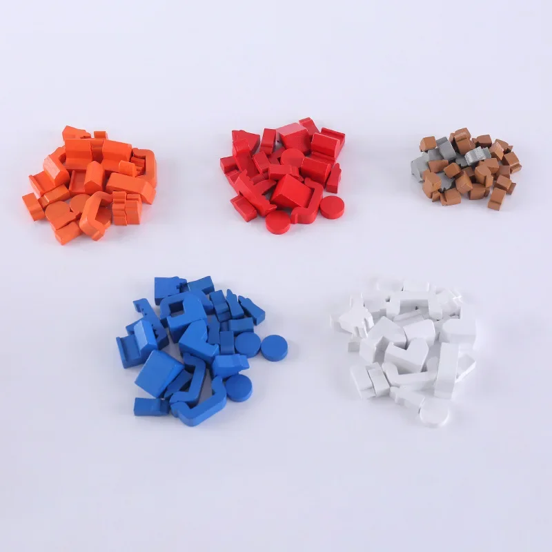1 set di accessori per giochi da tavolo da gioco colorati con marchio in legno