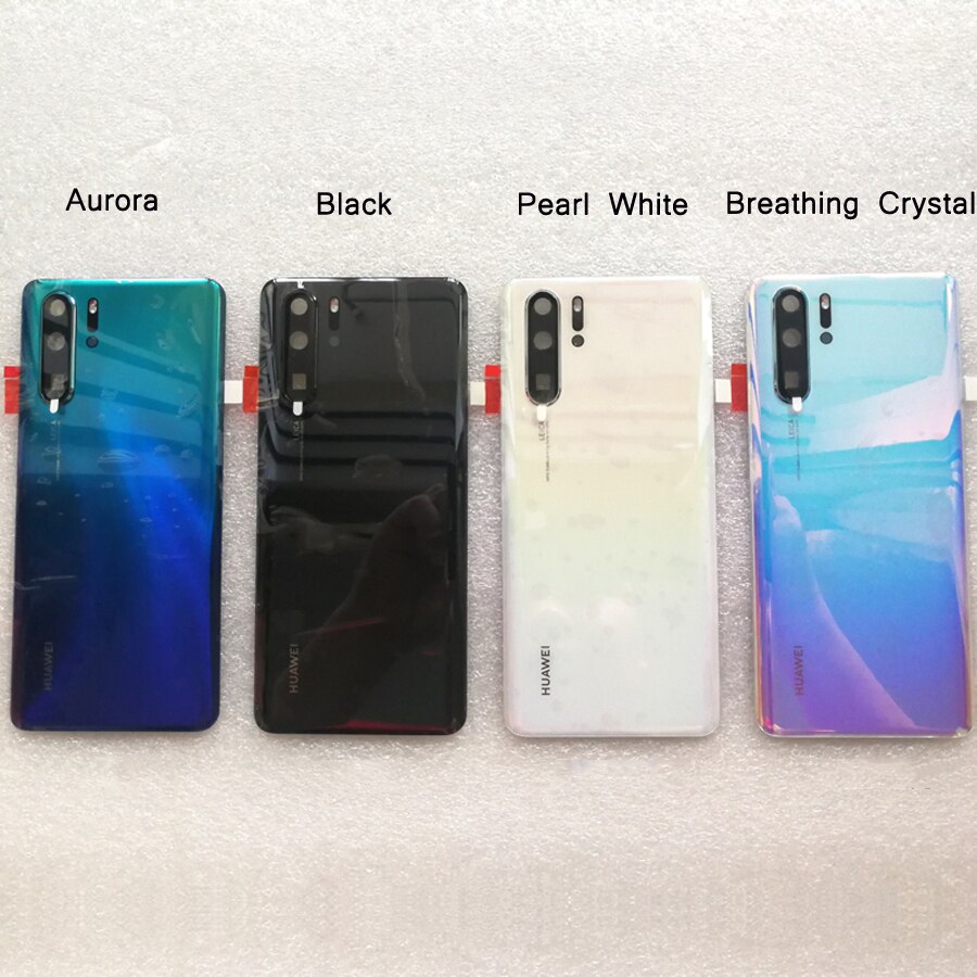 Original bakre glasskydd för huawei  p30 pro  p30 pro hölje batteri bakdörr reservdelar+ lim+kamera blixt lins vog