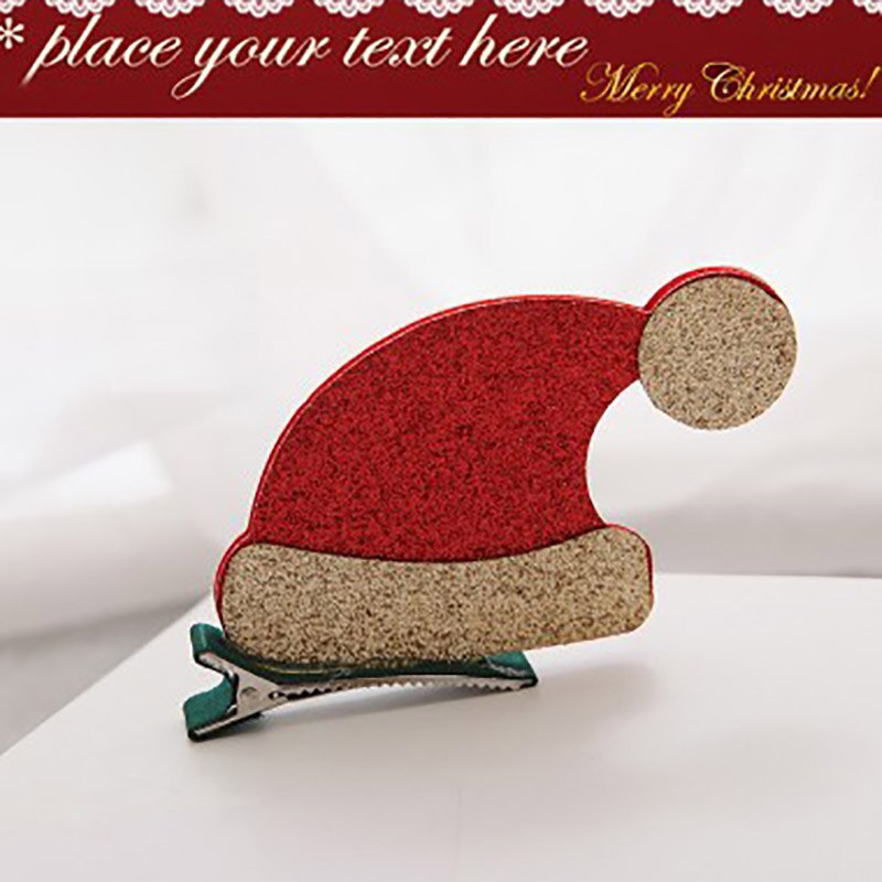 Baby Meisje Haar Clips Elanden Tree Star Kids Haarspelden Headwrap Baby Meisje Haar Accessoires Baby Haar Clips Kerstcadeaus: red hat