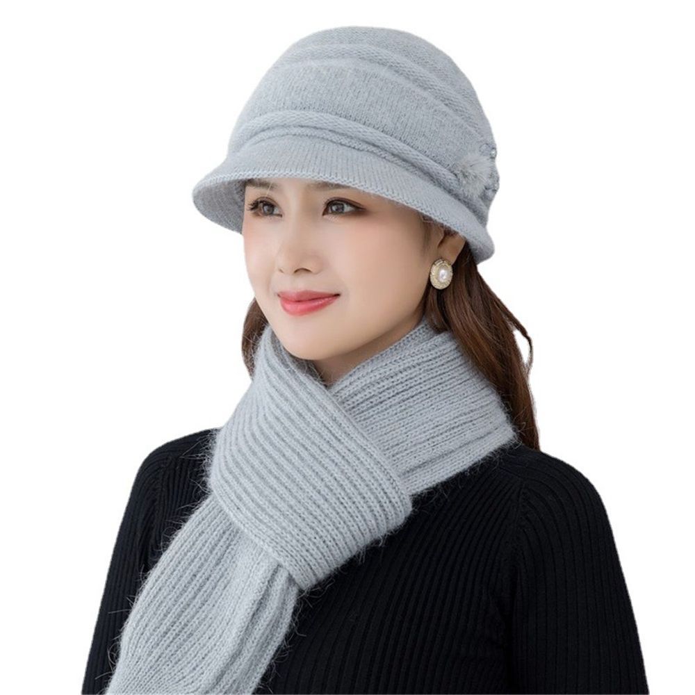 2/3pcs/Set Ladies Warm Thick Women Hat Scarf Set Knitted Beanies Caps Winter Hats Knitted Gloves Winter Hats