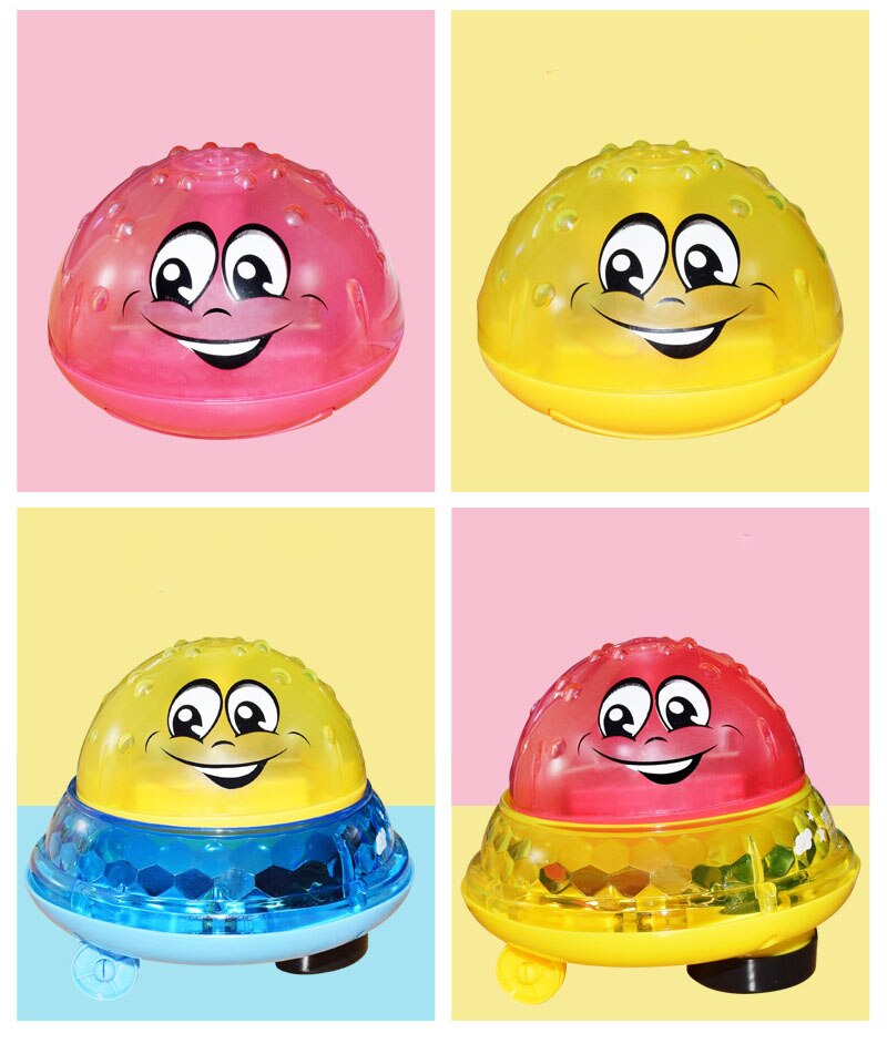 Novelty funny baby child electric induction waterball light music Smiley face baby bathroom water bath toy