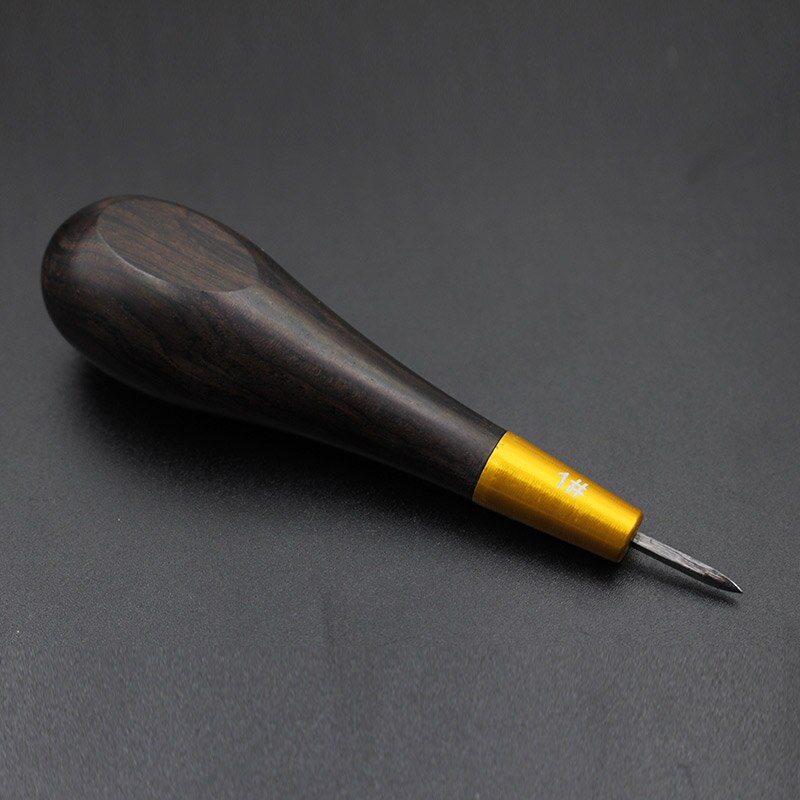 1PCS Rhombus Awl leather wooden handle Awl tool for leather sewing accessories perforated leather DIY craft tools: NO.1 Rhombus Awl