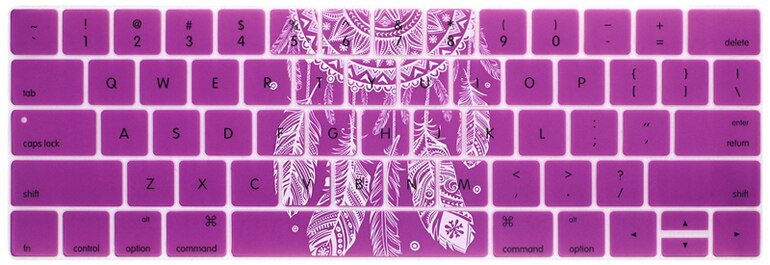 Til macbook pro touch bar 13 15 a1706 a1989 a1707 us version silikone tastatur cover skin med flot print touchbar 13.3 15.4: 11