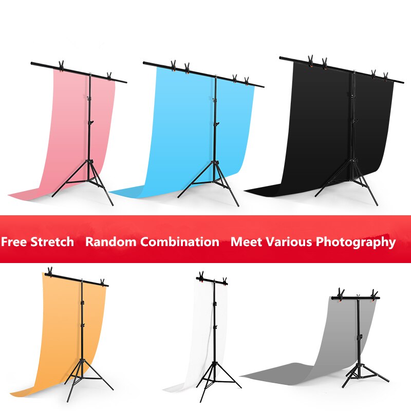 Professionele T-Vorm Achtergrond Stand Voor Foto Studio Fotografie Frame Ondersteuning Systeem Kit Screen Frame Metalen Achtergrond Beugel