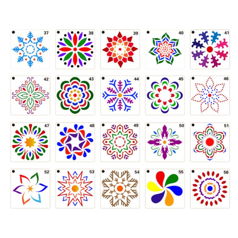 56 Pack Mandala Dot Schilderen Templates Stencils, Kleine Mandala Template Stencils Voor Diy Art Project Rock Schilderen