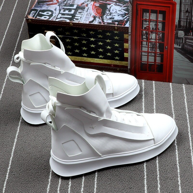 Zapatos informales de de para Hombre, botines de piel sintética con parte inferior gruesa, Zapatos altos para Hombre, Botas de ocio Hip-hop para Hombre