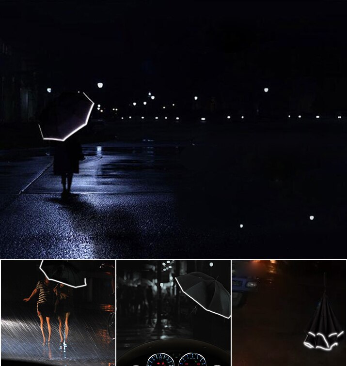 Creativo Farfalla Doppio Strato Invertito Ombrelli Antivento inversione Ombrello auto Del Basamento di Protezione Contro La Pioggia C-Gancio Mani per auto