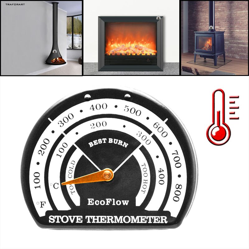 Haard Bimetaal Thermometer Voor Kachel Fan Log Hout Brander Ecofan Thuis Haard Ventilator Efficiënte Warmteverdeling Meter