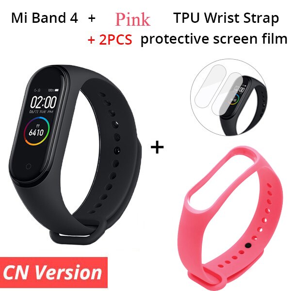 Original Xiaomi Mi Band 4 Smart Bracelet 3 Color AMOLED Screen Miband 4 Fitness Traker Bluetooth Smartband: CN n Pink Starp