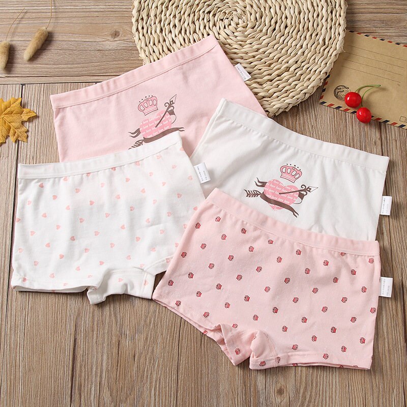 4 unids/pack chicas Boxer de algodón de la ropa interior de los niños braguitas de princesa de dibujos animados chica adolescente ropa interior libre de en todo el mundo/hecho a mano de los tejidos orgánicos. Móvil de ropa para bebé: 4T
