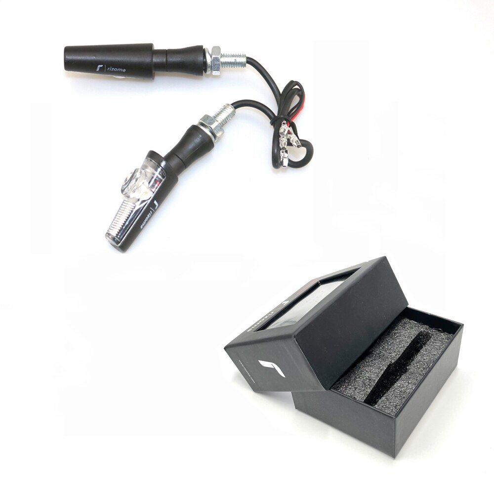 12V 8mm Universal Motorcycle Turn Signal Light For Rizoma LED Indicator Light Blinker Flasher Lamp Aluminum Alloy Black with Box: Type B with box