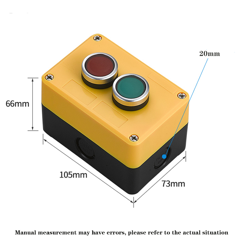 Button switch control box plastic hand-held self starting button waterproof box electrical industrial emergency stop LA38: Gold
