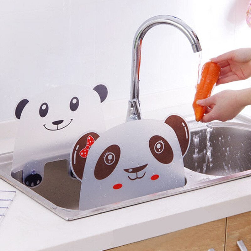 1PC mignon Panda ventouse tasse eau Splash eau imperméable déflecteur écran bassin lavabo support cuisine accessoires Gadgets outil: Default Title