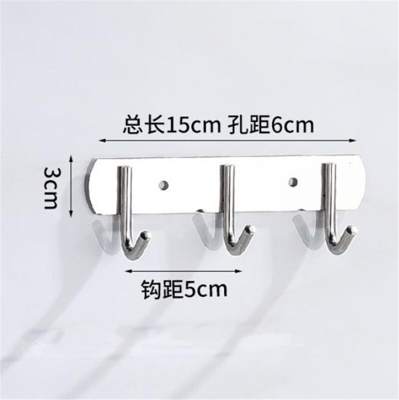 Bathroom Hooks Stainless Steel Hooks Towel Hat Hook Door Hanger Wall Mounted Clothes Coat Hook Round Robe Hook 1-7Hooks E11768: B
