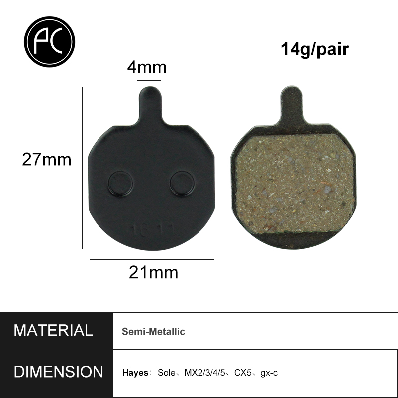 PCycling 4 pares de freno de disco de bicicleta almohadillas para Hayes único MX2 MX3 MX4 MX5 CX5 GX-C GX2 Semi-metálico pastilla de freno de resina