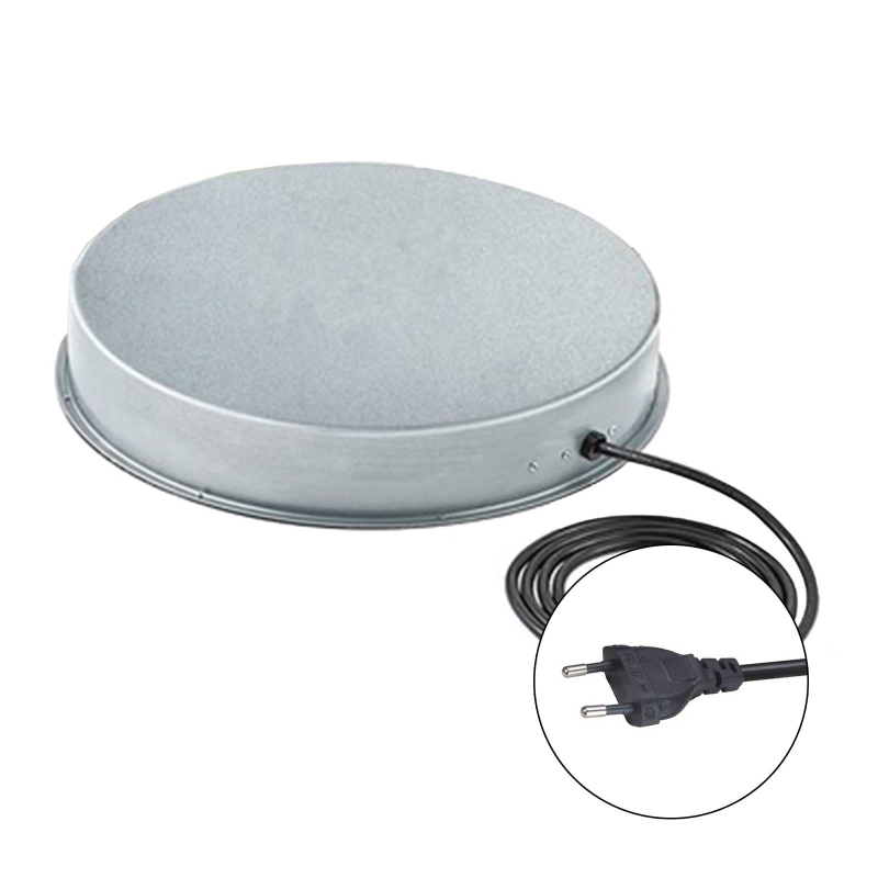 BREUAILY 30 cm verwarmingsplaat voor pluimveedrankbak 55W metalen kippendrinkbak Verwarmde basis drinkbakverwarmer voor pluimvee met digitaal temperatuurregelaar en timer voor kippenhok boerderij (30