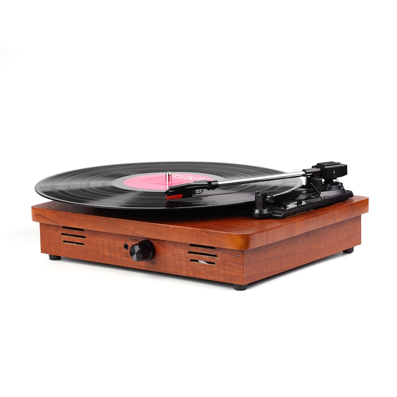 Bluetooth speaker retro phonograph gramophone vinyl record player turntable player headphone output RCA audio output 33/45/78RPM
