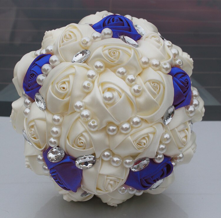 Brudebuket bryllupsbuket mariage kunstig bryllupsbuket kunstig elfenben rose bryllup blomst de mariage