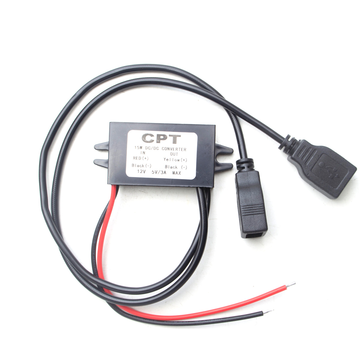 Convertidor de potencia de coche de DC-DC de 12V a 5V, 3a y 15W, Micro Mini USB, fuente de alimentación de reducción de voltaje, adaptador de salida, protección automática de bajo calor: Dual USB